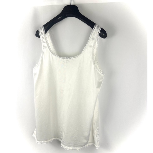 Vintage 1980’s ‘Tradition by Sears’ Nylon Satin Camisole Slip Top in White - M - Picture 7 of 10